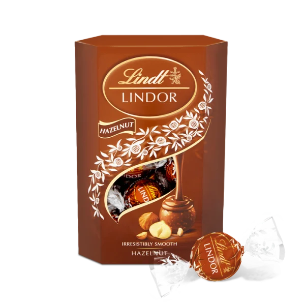 LINDT LINDOR CORNET HAZELNUT 200G ČOKOLADA