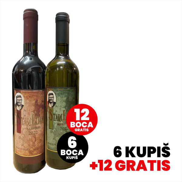 Vrhunsko Vino Stari Lijan 6x0.75l + Vrhunsko Vino Stari Lijan 12x0.75l GRATIS (blatina ili žilavka)