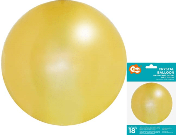 KR-18ZL  BALON KRISTALNO ZLATNI 45cm