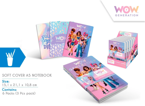 0002 BILJEŽNICA WOW GENERATION MEKI UVEZ ,100g, 24 lista