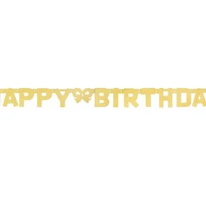 PF-GBHBZ BANNER HAPPY BIRTHDAY, ZLATNI 160x11 cm