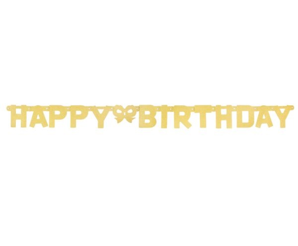 PF-GBHBZ BANNER HAPPY BIRTHDAY, ZLATNI 160x11 cm