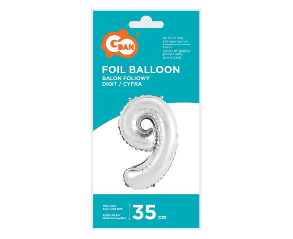 FG-C35S9 FOLIJSKI BALON SILVER 35 cm, br.9