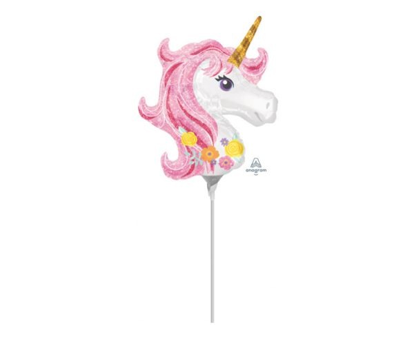 3727502 FOLIJSKI BALON S ŠTAPIĆEM MAGICAL UNICORN 22x25 cm