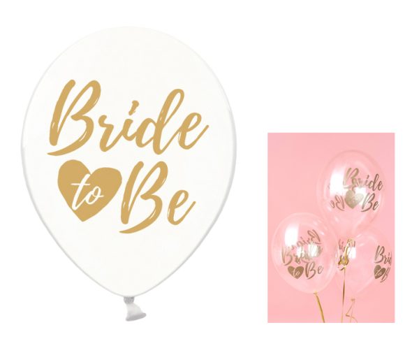 SB14C-205-099G-6 BALON BRIDE TO BE, 30 cm KRISTALNO ČIST 6kom