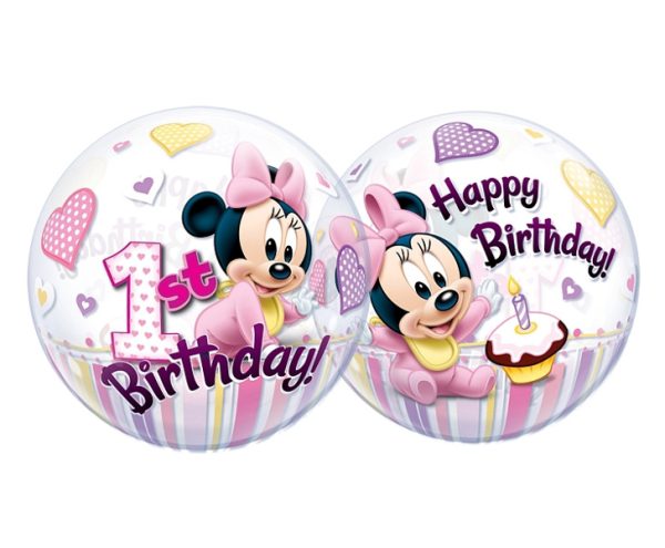 12862 FOLIJSKI BALON MINNI MOUSE 1 BIRTHDAY 55cm