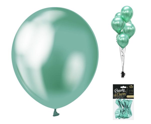 CB-7LZI BALON PLATINASTO ZELENI 12"  7kom