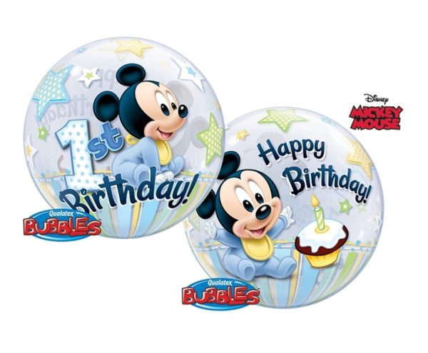 12864 FOLIJSKI BALON MICKEY MAUSE 1 BIRTHDAY 55cm