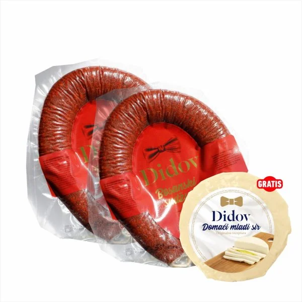 2x Didov bosanski sudžuk 400g + GRATIS Didov mladi sir 400g