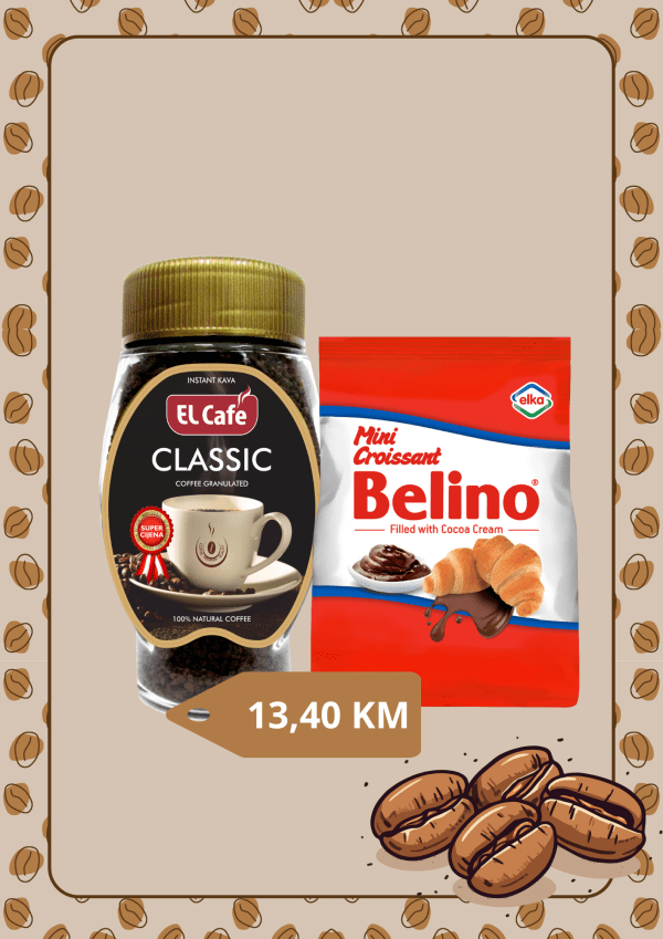 INSTANT KAVA LE CAFE CLASSIC 200 GR + BELINO CROISSANT MINI ČOKOLADA 185G VREĆICA