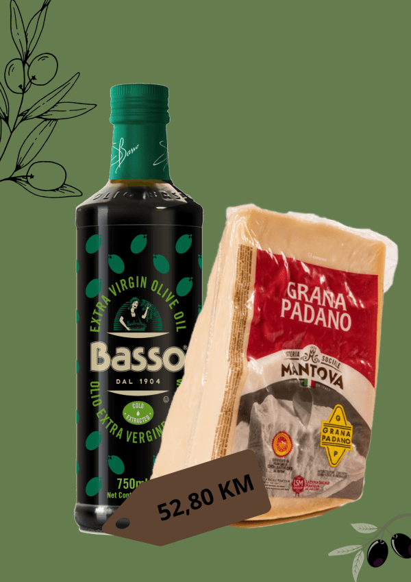 BASSO EXTRA DJEVICANSKO MASLINOVO ULJE 0,75L + LATTERIA GRANA PADANO 1KG VP