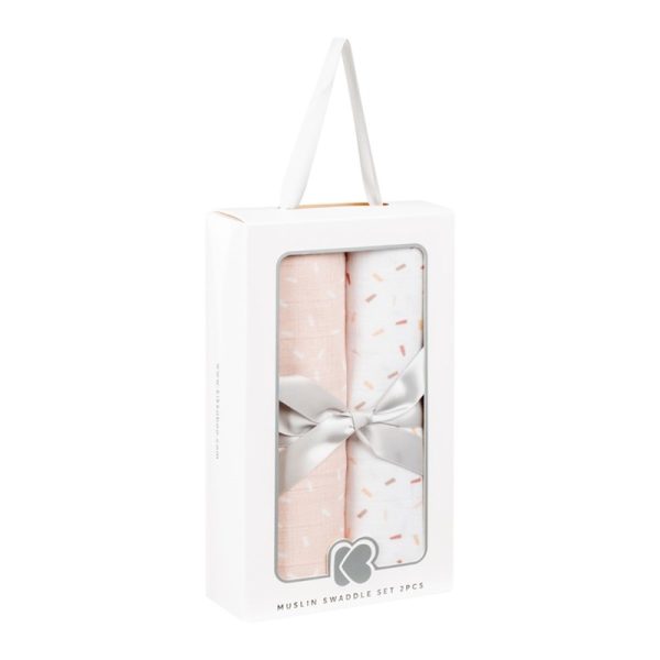 KIKKA BOO MUSLIN SET ZA POVIJANJE 2KOM 80/80CM,CONFETTI PINK