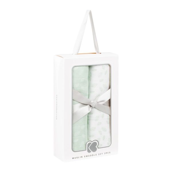 KIKKA BOO MUSLIN SET ZA POVIJANJE 2KOM 80/80CM,LEAVES MINT