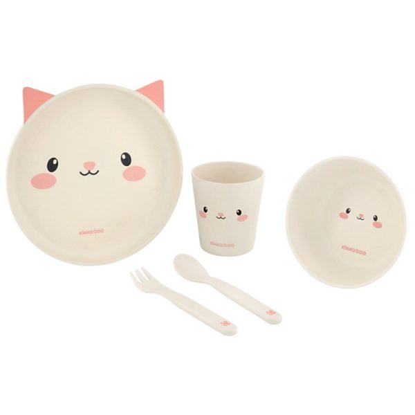 KIKKA BOO SET ZA JELO BAMBUS CAT PINK