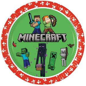 95441 PAPIRNI TANJURI MINECRAFT 23 cm, 8 kom