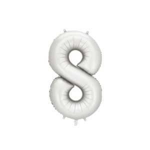 FB1S-8-018 FOLIJSKI BALON SREBRENI br.8, 86cm